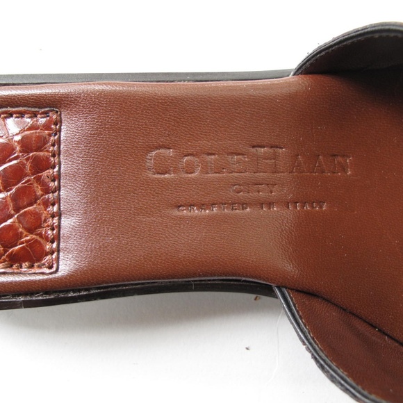 Cole Haan Crocodile Slides with Heel (brown) - Picture 2 of 7